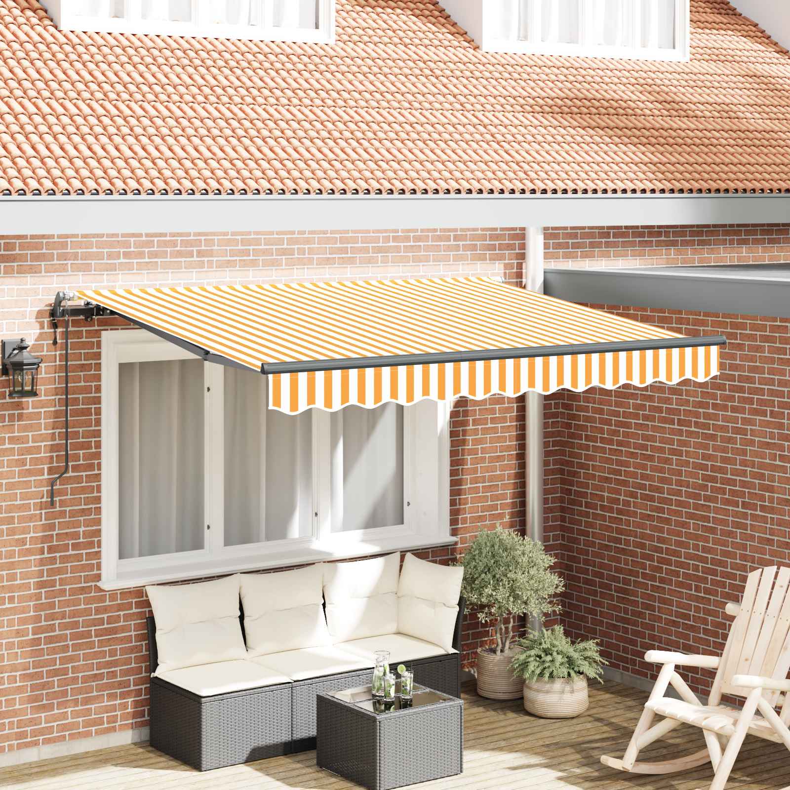 Αναδιπλούμενη τέντα Κίτρινο 250 x 200 cm ύφασμα - Pakobazaar