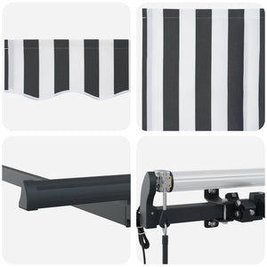Αναδιπλούμενη τέντα Ανθρακί 250 x 200 cm ύφασμα - Pakobazaar