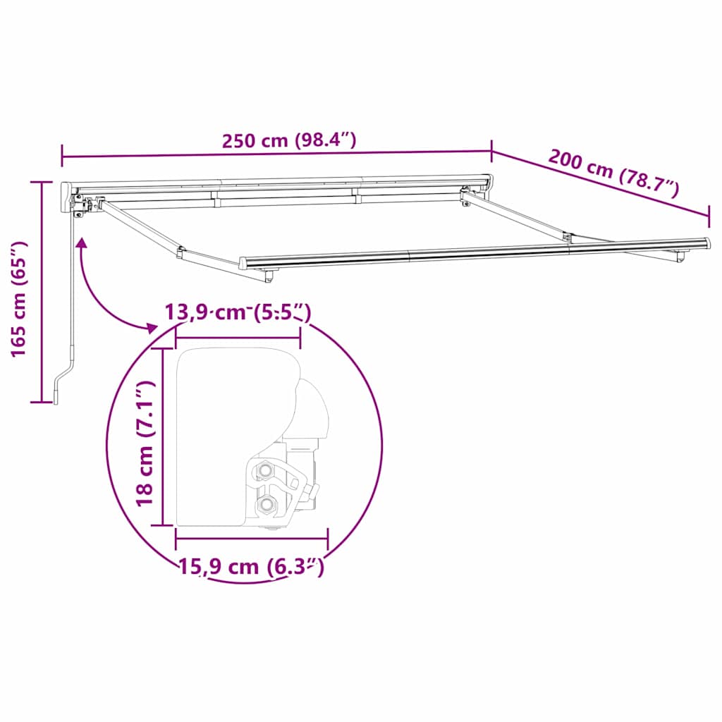 Σκελετός Τέντας Πολύχρωμο 250 x 200 cm - Pakobazaar