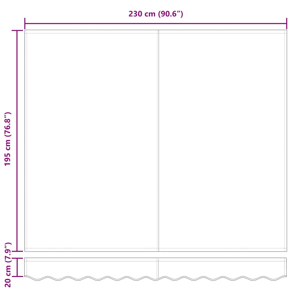 Αναδιπλούμενη τέντα Μαύρο 250 x 200 cm ύφασμα - Pakobazaar