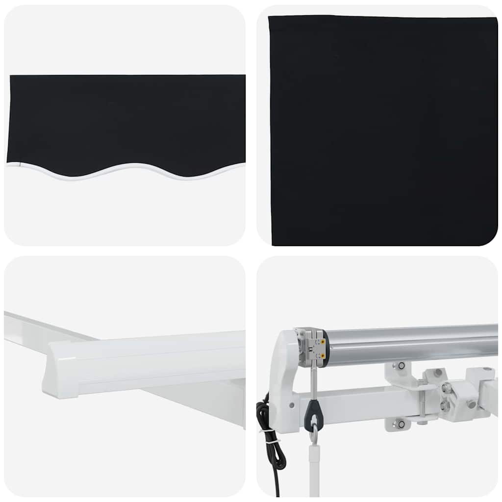 Αναδιπλούμενη τέντα Μαύρο 250 x 200 cm ύφασμα - Pakobazaar