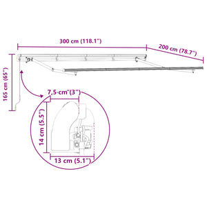 Αναδιπλούμενη τέντα Πολύχρωμο 300 x 200 cm ύφασμα - Pakobazaar