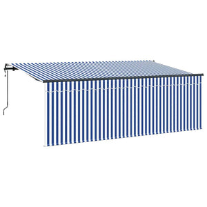 Αναδιπλούμενη τέντα Μπλε και άσπρο 350 x 200 cm