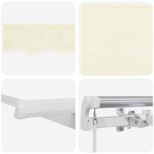 Κατενάντα με Ρολό Κρεμ 350 x 200 x 120 εκ Ύφασμα και Μέταλλο - Pakobazaar