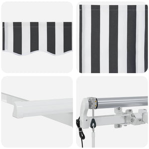 Αναδιπλούμενη τέντα Ανθρακί 350 x 200 cm ύφασμα