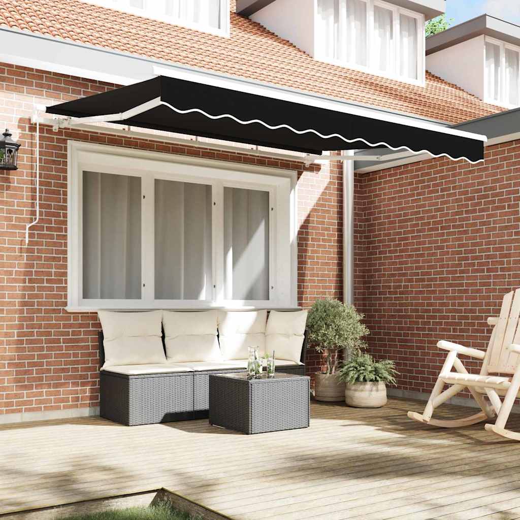 Αναδιπλούμενη τέντα Μαύρο 350 x 200 cm ύφασμα - Pakobazaar