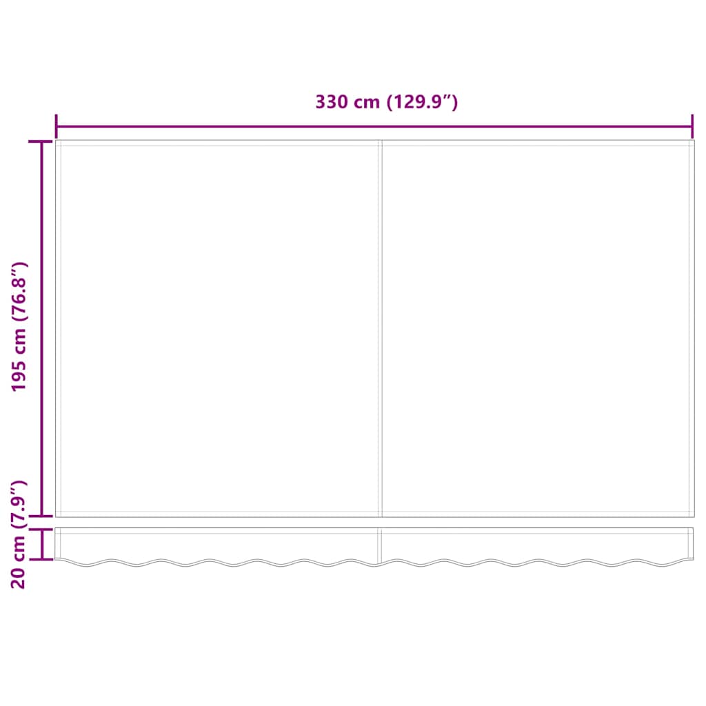 Αναδιπλούμενη τέντα Μαύρο 350 x 200 cm ύφασμα - Pakobazaar