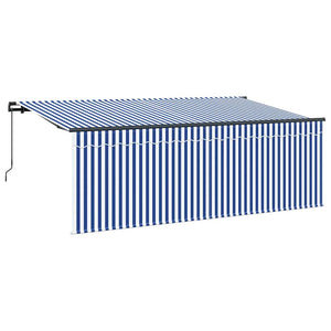 Αναδιπλούμενη τέντα Μπλε και άσπρο 400 x 200 cm