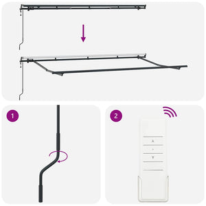 Αναδιπλούμενη τέντα Μπλε και άσπρο 400 x 200 cm