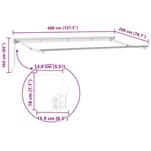 Σκελετός Τέντας Μπλε και Πορτοκαλί 400 x 200 cm - Pakobazaar