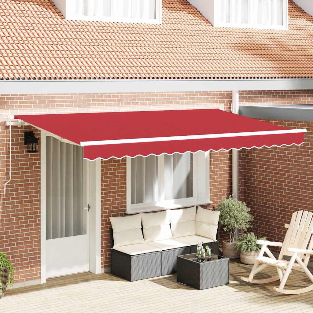 Αναδιπλούμενη τέντα Κόκκινο 400 x 200 cm ύφασμα - Pakobazaar