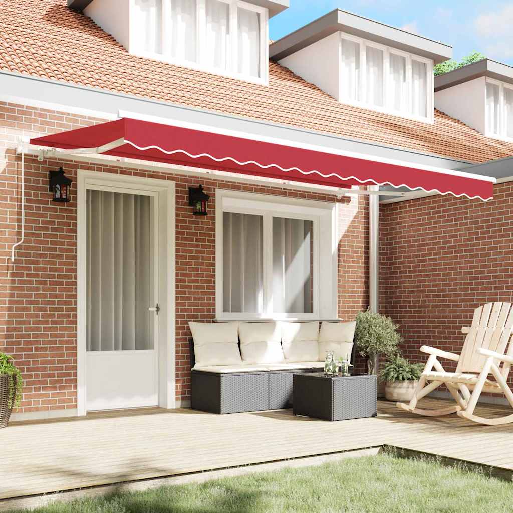 Αναδιπλούμενη τέντα Κόκκινο 400 x 200 cm ύφασμα - Pakobazaar