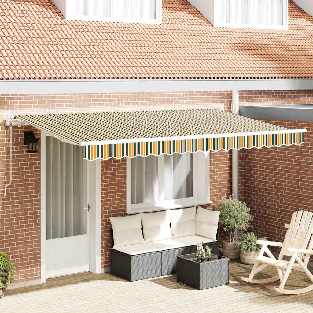 Αναδιπλούμενη τέντα Πράσινο 400 x 200 cm ύφασμα - Pakobazaar
