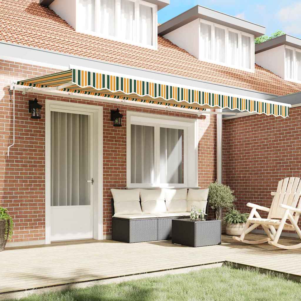 Αναδιπλούμενη τέντα Πράσινο 400 x 200 cm ύφασμα - Pakobazaar