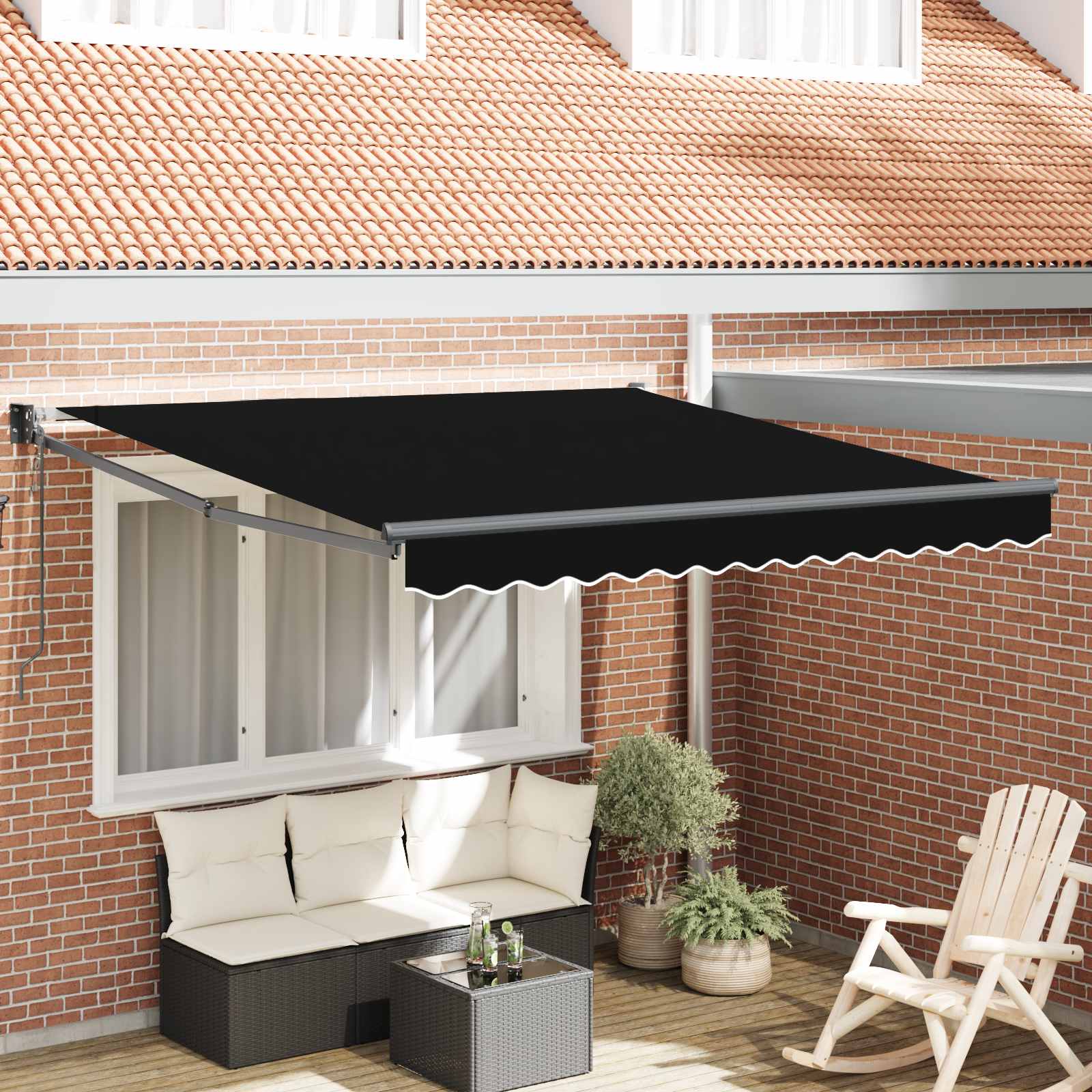 Αντιανεμικό Μαύρο 300 x 250 x 165 εκ. Πολυεστέρας - Pakobazaar
