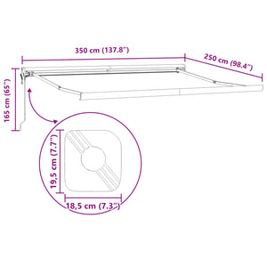 Αναδιπλούμενη τέντα Ανοιχτό γκρι 350 x 250 x 165 εκ.