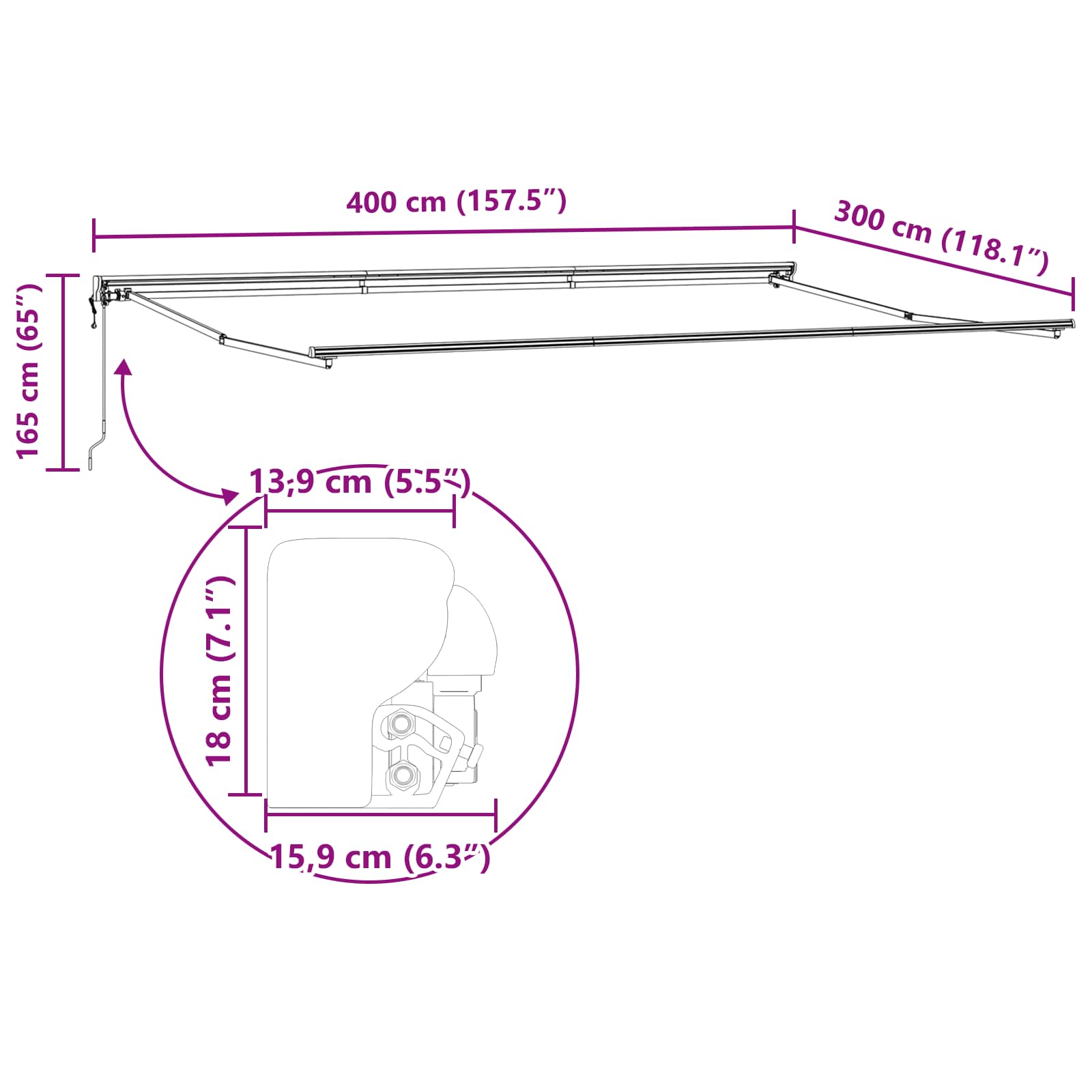Σκηνίτσα Αναδιπλούμενη Ανθρακί 400 x 300 εκ