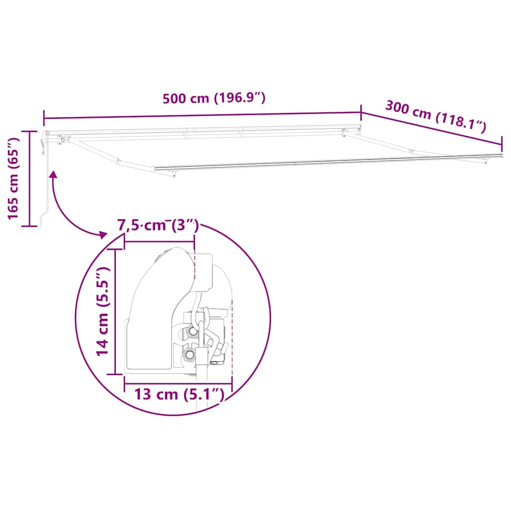Αντιανεμικό Πολύχρωμο 500 x 300 x 165 εκ. Πολυέστερ και Μέταλλο - Pakobazaar
