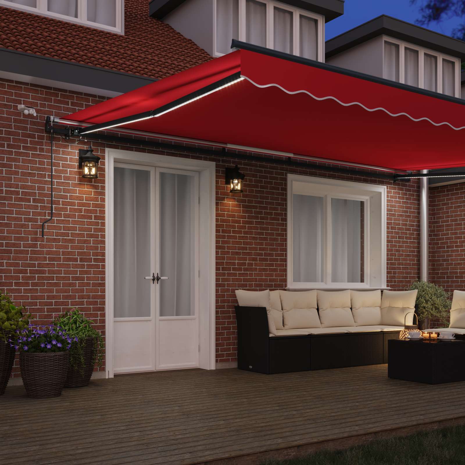 Αναδιπλούμενη τέντα Κόκκινο 500 x 300 εκ Πολυεστέρας - Pakobazaar