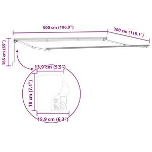 Σκελετός Τέντας Πράσινο και Κίτρινο 500 x 300 εκ - Pakobazaar