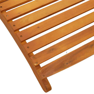 Ξαπλώστρα 2 pcs Καφέ 55 x 184 x 64cm Στερεό Ξύλο Ακακίας - Pakobazaar