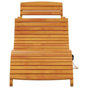 Ξαπλώστρα 2 pcs Καφέ 55 x 184 x 64cm Στερεό Ξύλο Ακακίας - Pakobazaar