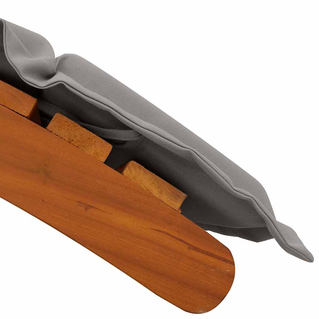 Ξαπλώστρα με μαξιλάρι 2 pcs Γκρι Στερεό Ξύλο Ακακίας