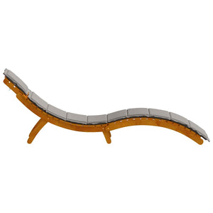 Ξαπλώστρα 2 τμχ. Στερεό Ξύλο Ακακίας Γκρι - Pakobazaar