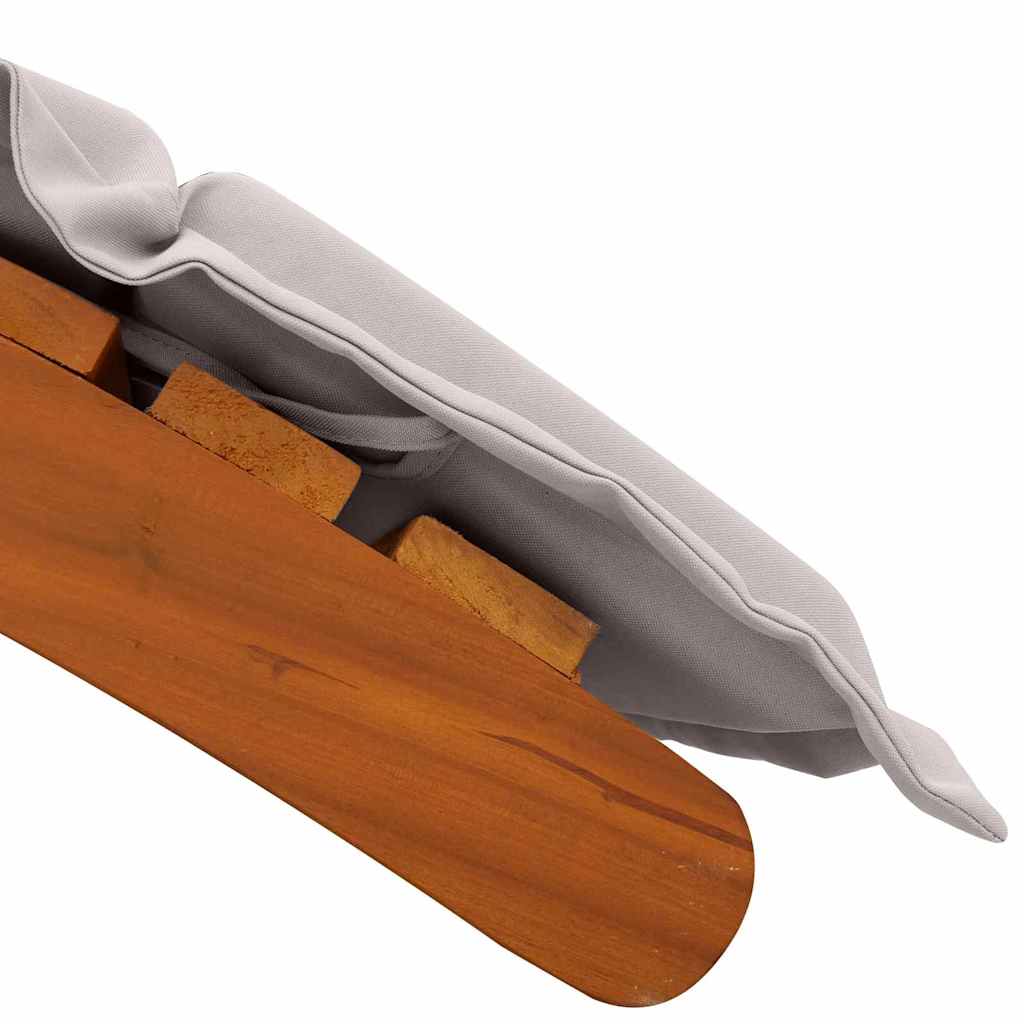 Ξαπλώστρα με μαξιλάρι 2 pcs Taupe Στερεό Ξύλο Ακακίας - Pakobazaar