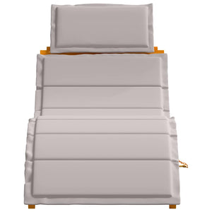 Ξαπλώστρα με μαξιλάρι 2 pcs Taupe Στερεό Ξύλο Ακακίας - Pakobazaar