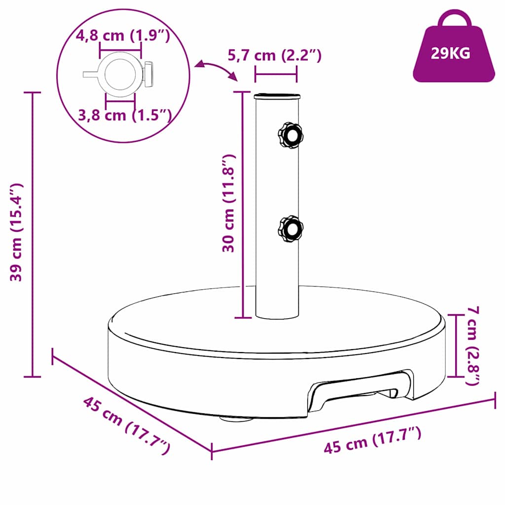 Βάση ομπρέλας Γκρι Ø 45 x 37.5 εκ. Γρανίτης