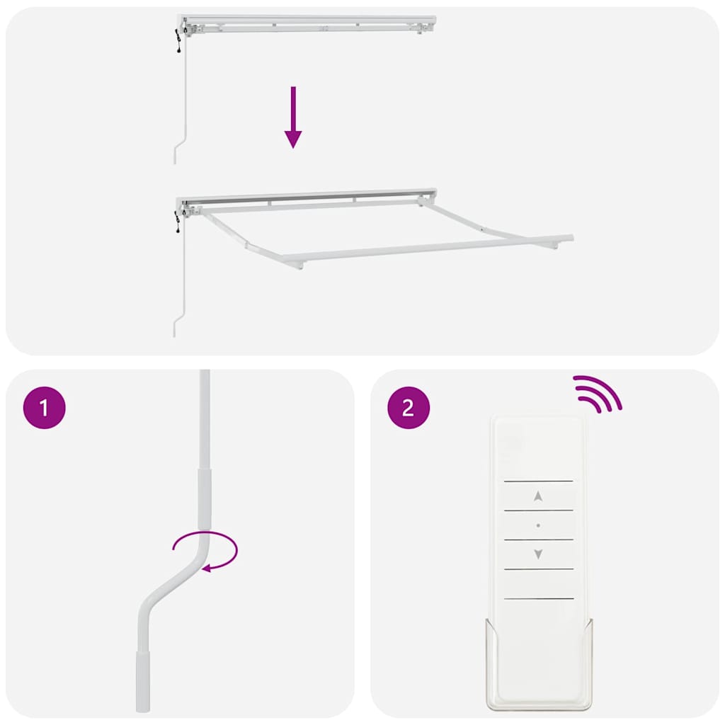 Σκελετός Τέντας Λευκό 2,5 x 2 m Ατσάλι με Πούδρα - Pakobazaar