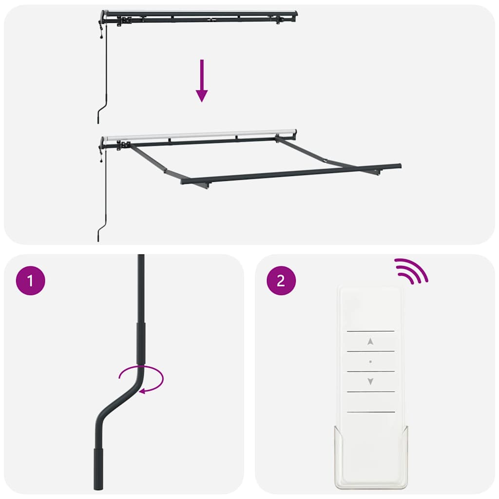 Σκελετός Τέντας Ανθρακί 2,5 x 2 m Μέταλλο - Pakobazaar