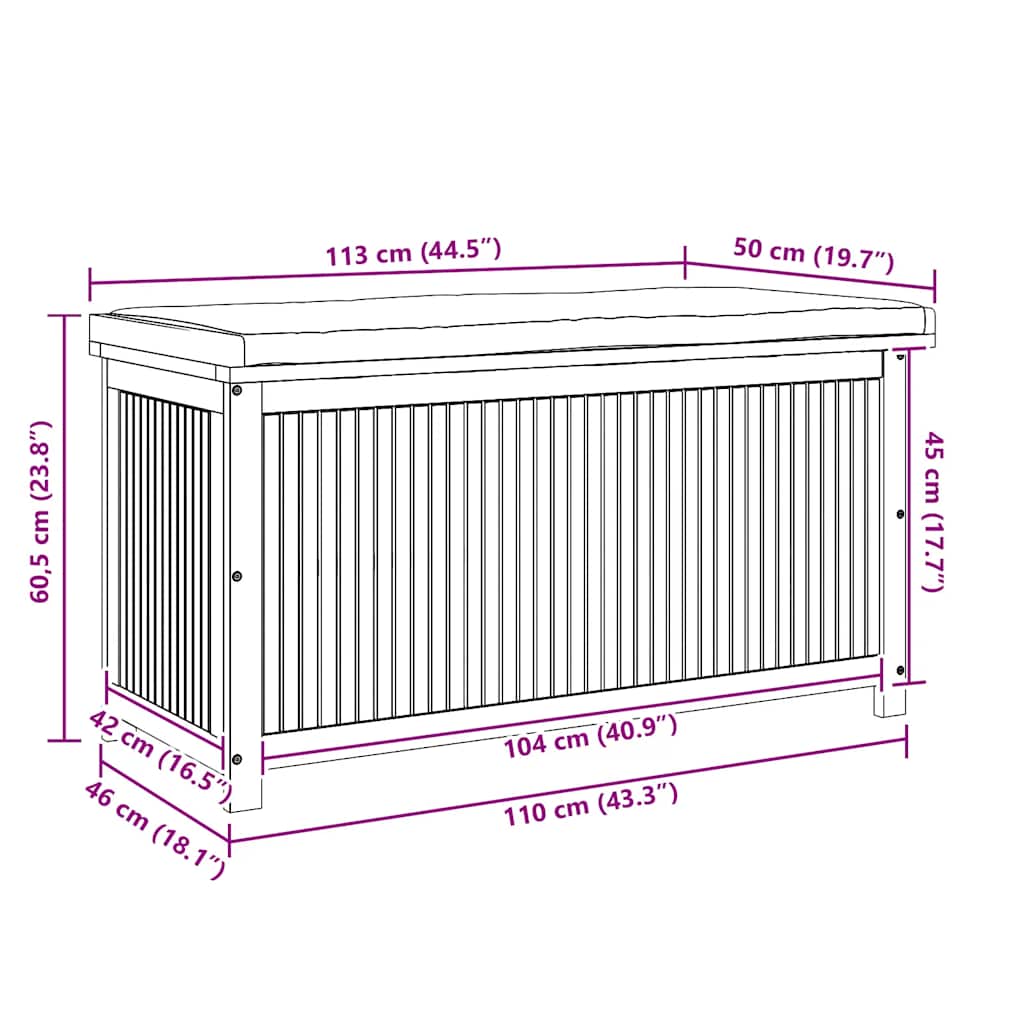 Κουτί Μαξιλαριών Εξ. Χώρου 113x50x60,5 εκ. Μασίφ Ξύλο Ελάτης - Pakobazaar