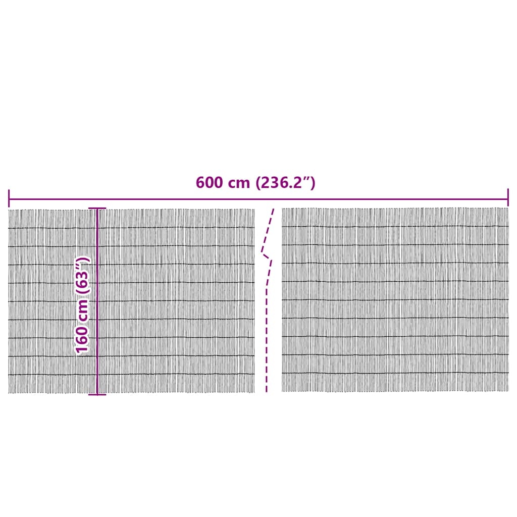 Φράχτης από Καλάμια Φυσικό 600 x 160 cm Καλαμίδι - Pakobazaar