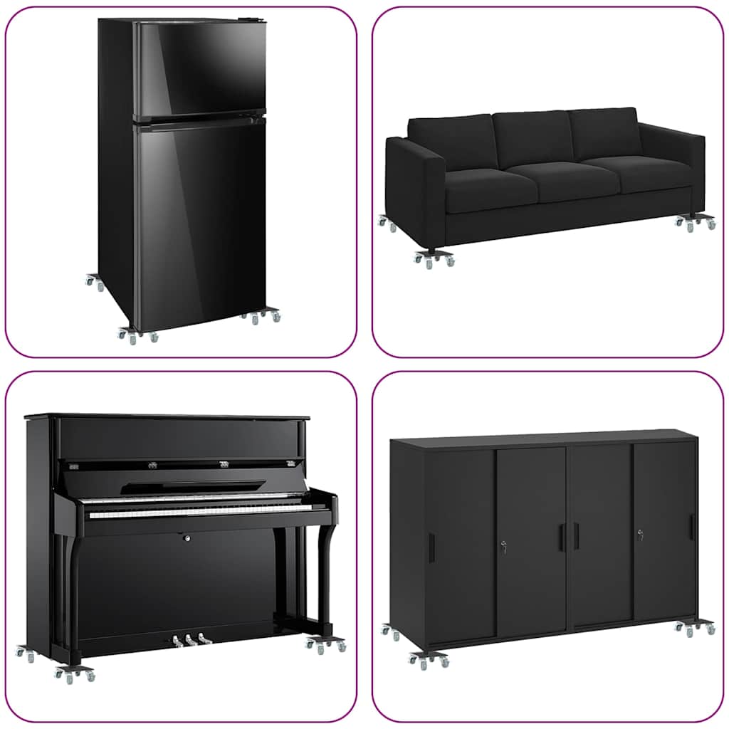 Ρόλοι Επίπλων 4 τεμ. με Ανυψωτικό 13,5x13,5x6 εκ. Ατσάλι 1300 κιλά - Pakobazaar