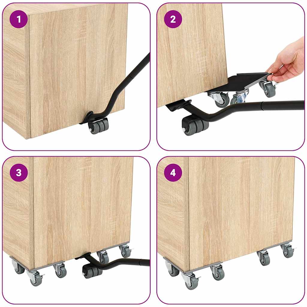 Ρόλοι Επίπλων 4 τεμ. με Ανυψωτικό 13,5x13,5x6 εκ. Ατσάλι 1300 κιλά - Pakobazaar