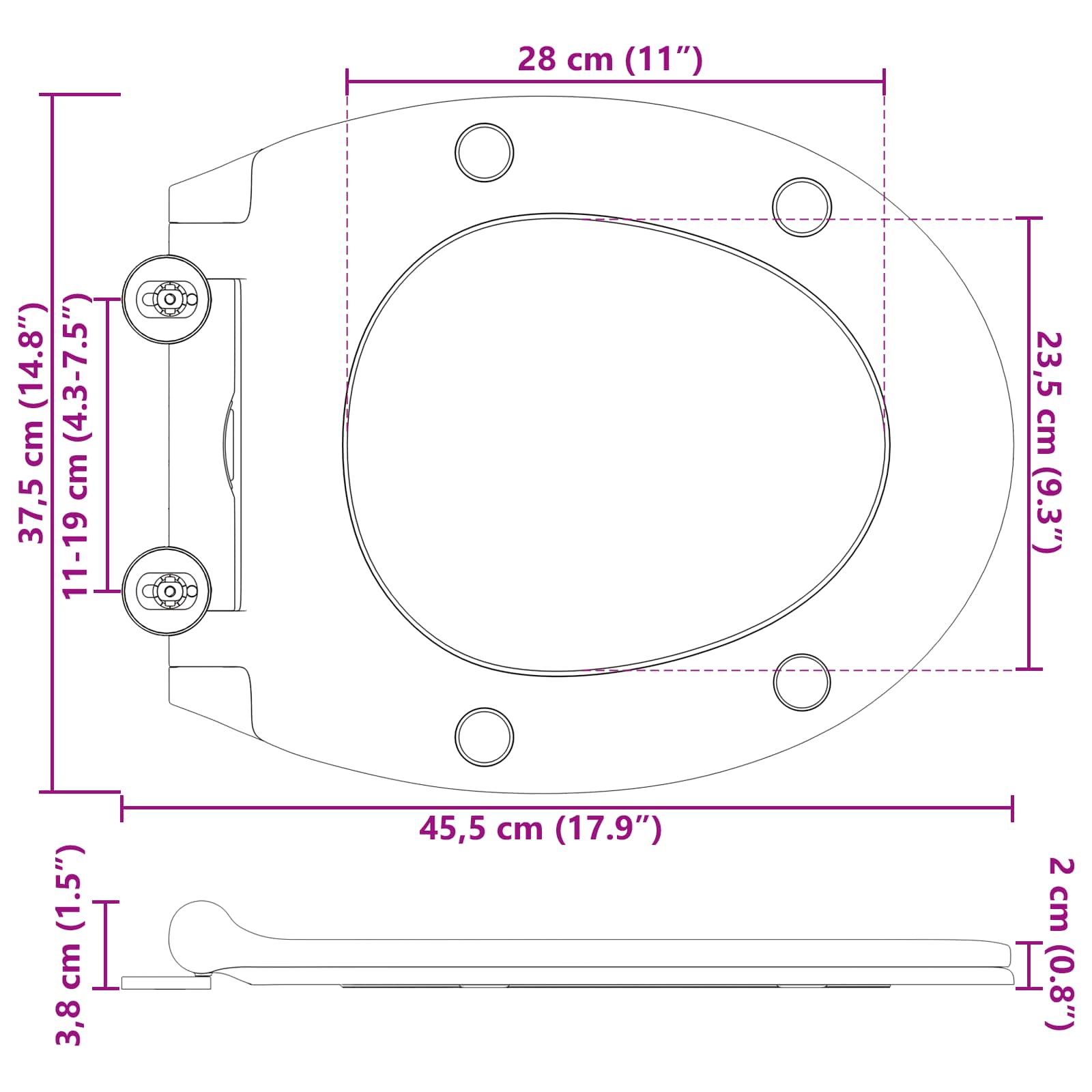 Λεκάνη Μαύρο 47 x 37,5 x 3,8 εκ Δυροπλάστ - Pakobazaar