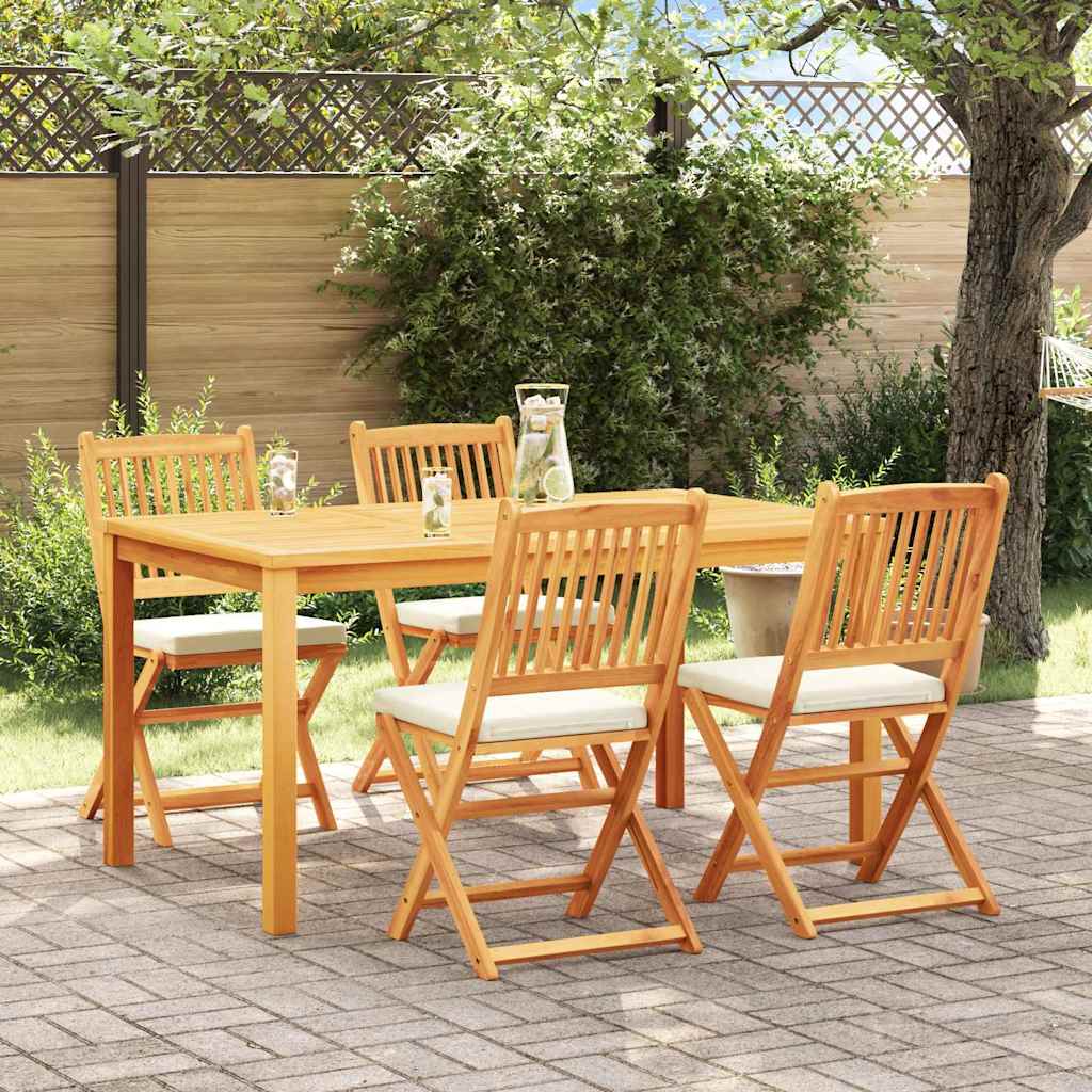 Πτυσσόμενη Καρέκλα με μαξιλάρι 4 pcs Λευκό 49 x 57.5 x 92εκ