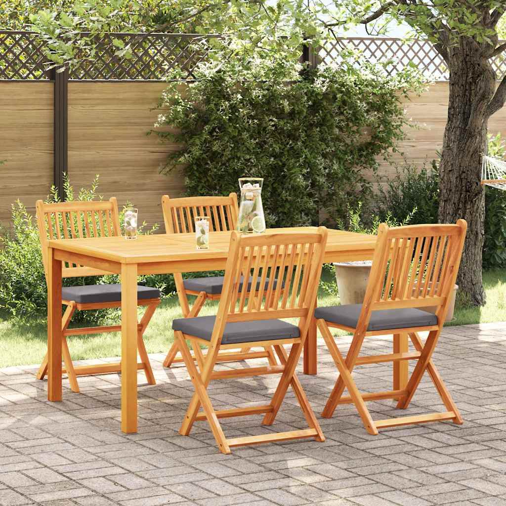 Πτυσσόμενη Καρέκλα με μαξιλάρι 4 pcs Γκρι 49 x 57.5 x 92εκ