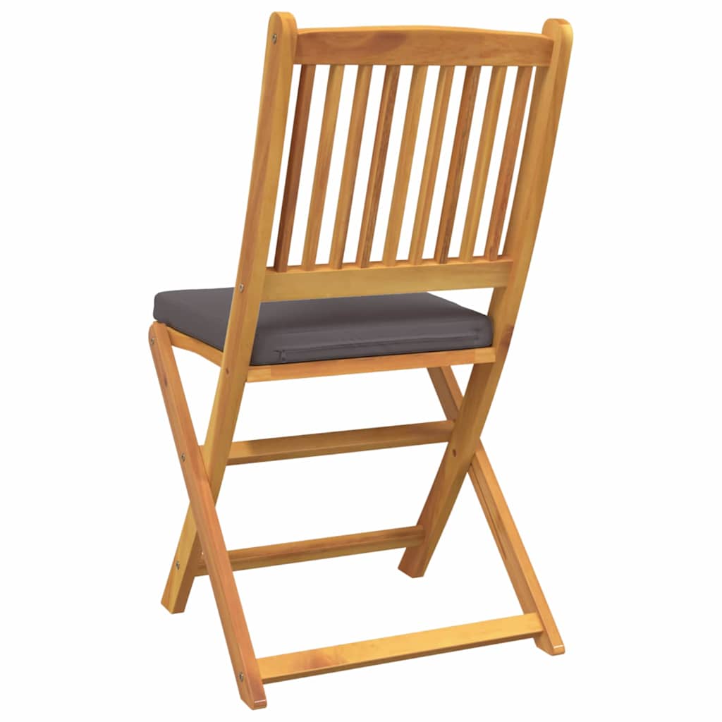Πτυσσόμενη Καρέκλα με μαξιλάρι 4 pcs Γκρι 49 x 57.5 x 92εκ