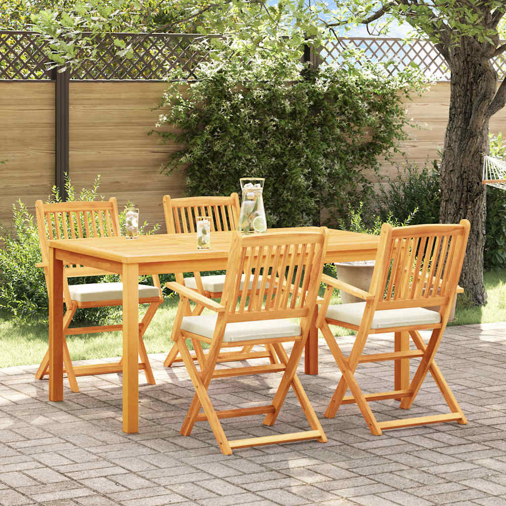 Πτυσσόμενη Καρέκλα με μαξιλάρι 4 pcs Λευκό 49 x 57.5 x 92εκ