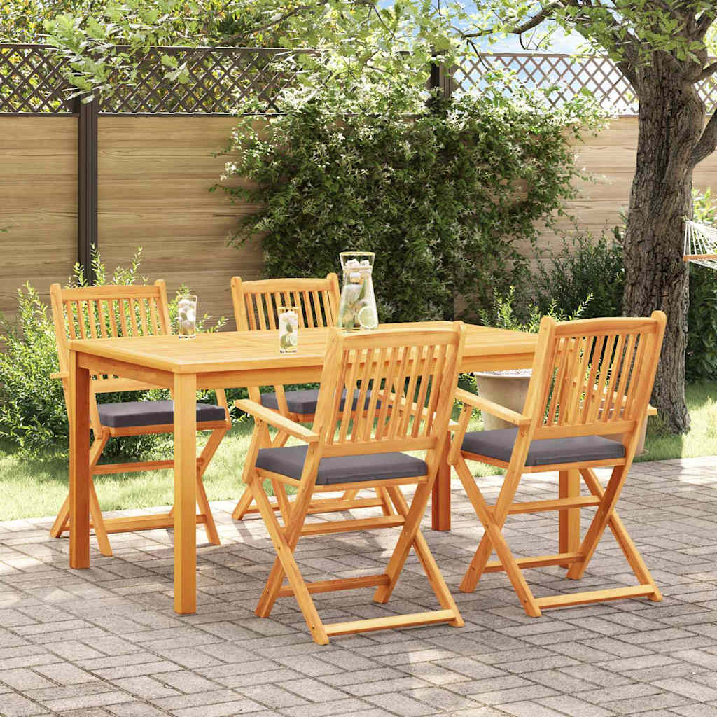 Πτυσσόμενη Καρέκλα με μαξιλάρι 4 pcs Γκρι 49 x 57.5 x 92εκ