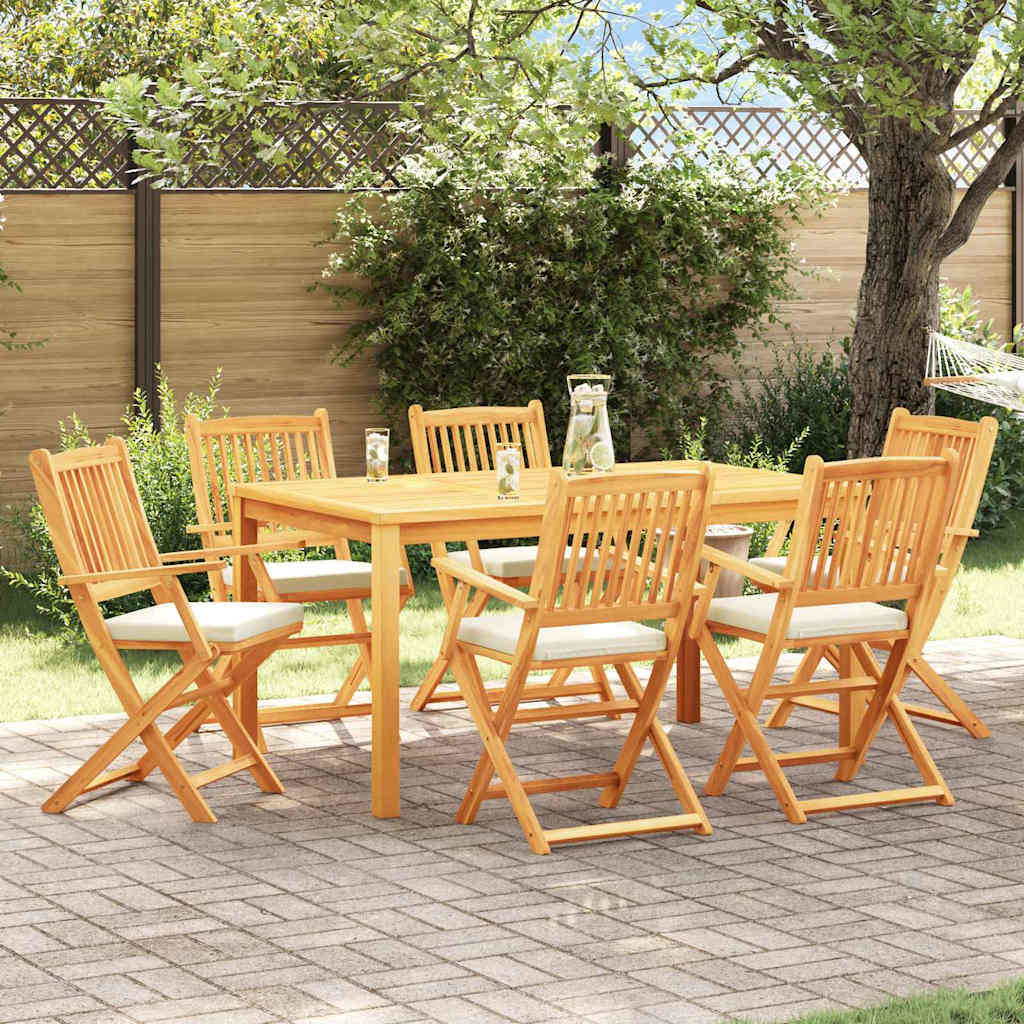 Πτυσσόμενη Καρέκλα με μαξιλάρι 6 pcs Λευκό 49 x 57.5 x 92εκ