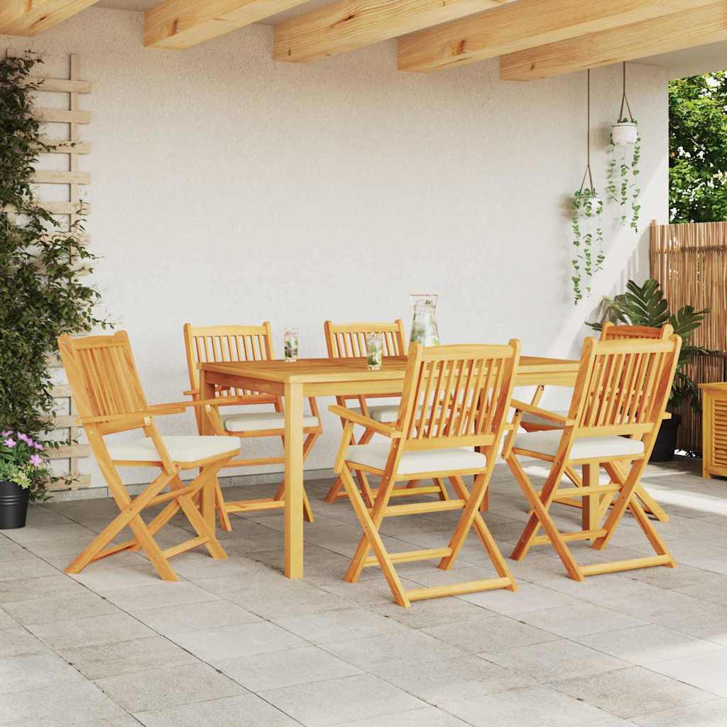 Πτυσσόμενη Καρέκλα με μαξιλάρι 6 pcs Λευκό 49 x 57.5 x 92εκ