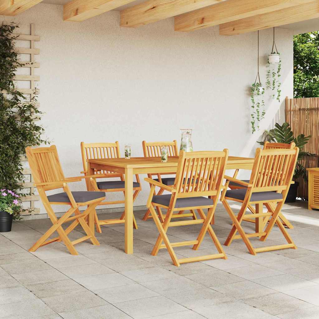 Πτυσσόμενη Καρέκλα με μαξιλάρι 6 pcs Γκρι 49 x 57.5 x 92εκ