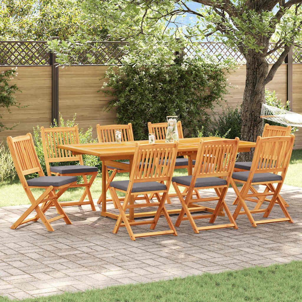 Πτυσσόμενη Καρέκλα με μαξιλάρι 8 pcs Γκρι 49 x 57.5 x 92εκ
