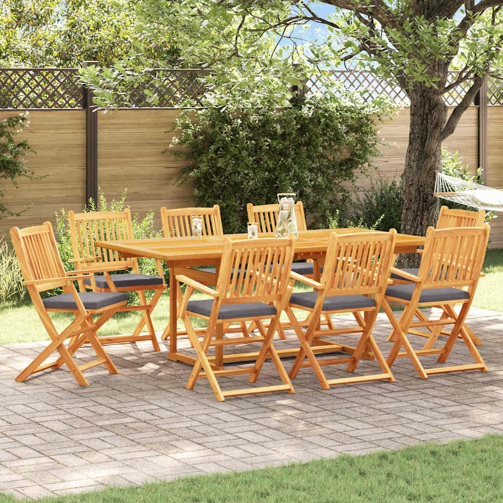 Πτυσσόμενη Καρέκλα με μαξιλάρι 8 pcs Γκρι 49 x 57.5 x 92εκ