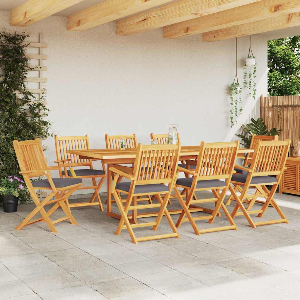 Πτυσσόμενη Καρέκλα με μαξιλάρι 8 pcs Γκρι 49 x 57.5 x 92εκ