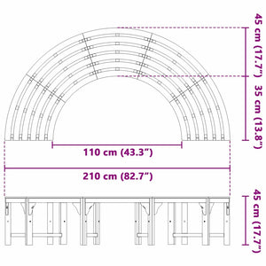 Παγκάκι Δέντρου 8 -Seater 2 τμχ. 160 x 80 x 45cm Φυσικό